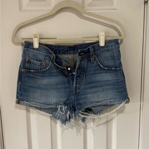 Levi’s 501 Cut-off Button Fly Denim Blue Women's Shorts